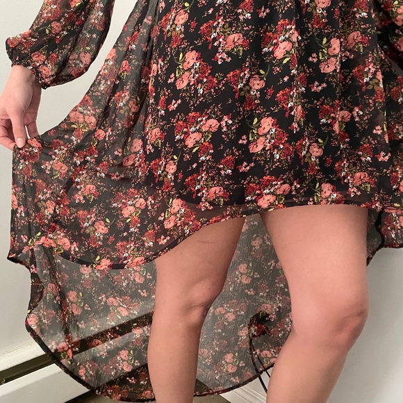 Floral Chiffon H/L Dress - Picture 2 of 6